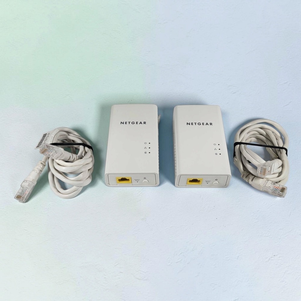Netgear Powerline 1000 PL1000 Adapter Kit White TESTED Gigabit Internet Extender